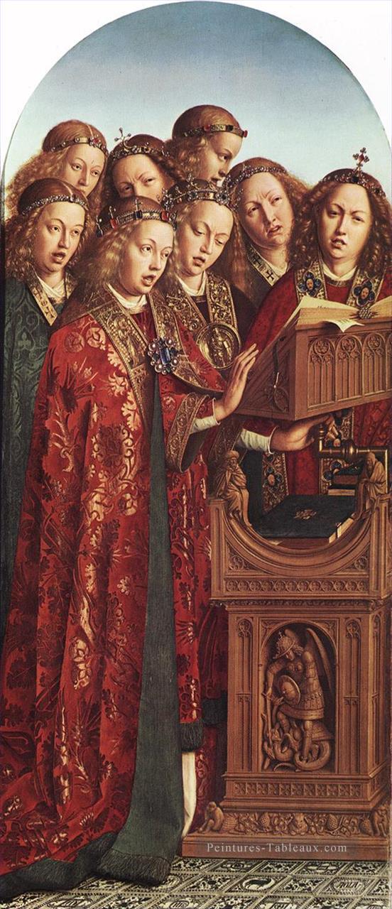 Le retable de Gand chantant des anges Renaissance Jan van Eyck Peintures à l'huile